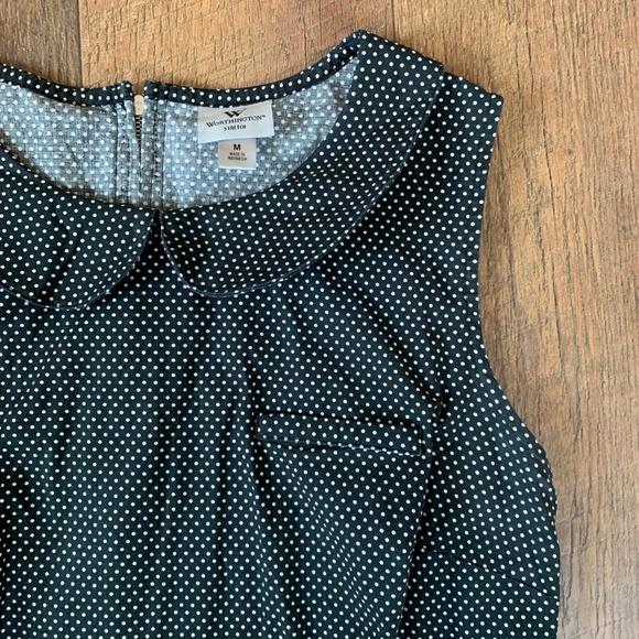 Worthington polka dot peter pan collar blouse top - Picture 4 of 5